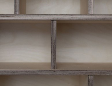 Exemple d'une étagère de 98,5cm x 98,5cm, avec un fond dépassant de 5cm, sur toutes les configurations.