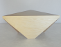 Table basse en multiplis de bouleau,table en triangle en CP de bouleau, table basse en triangle equilatéral