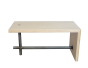 Table basse en multiplis de bouleau, pieds en acier, plateau bouleau, multiplis de bouleau vernis