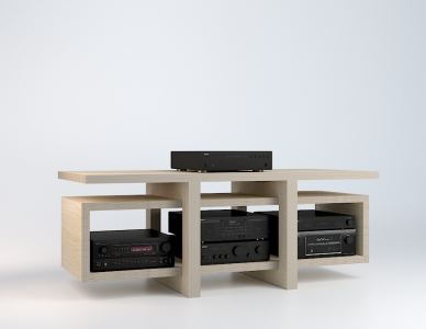 Meuble Hifi LOW, entièrement en Multiplis de Bouleau