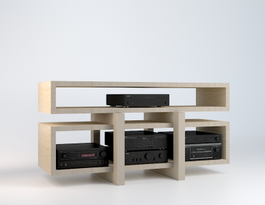 Meuble Hifi LOW, entièrement en Multiplis de Bouleau