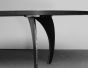 Table Basse Ronde O², pieds aciers concaves, acier brut