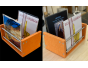 Vinyles BOX, casier à poser pour Vinyles, en feutre PET Orange